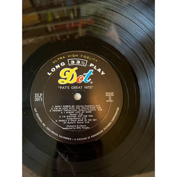 Pat Boones Great Hits Vinyl Record LP 33 1/3 RPM Dot Records DLP 3071 - Picture 5 of 5
